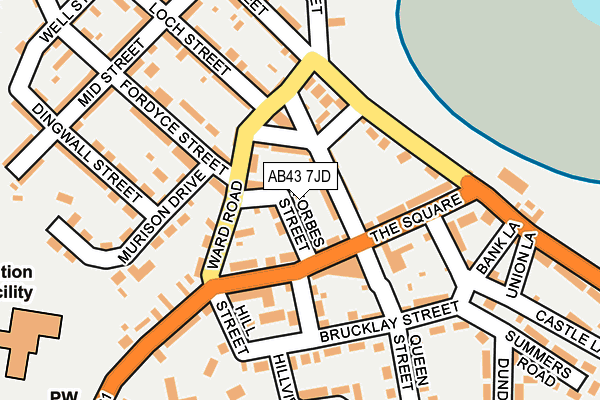 AB43 7JD map - OS OpenMap – Local (Ordnance Survey)