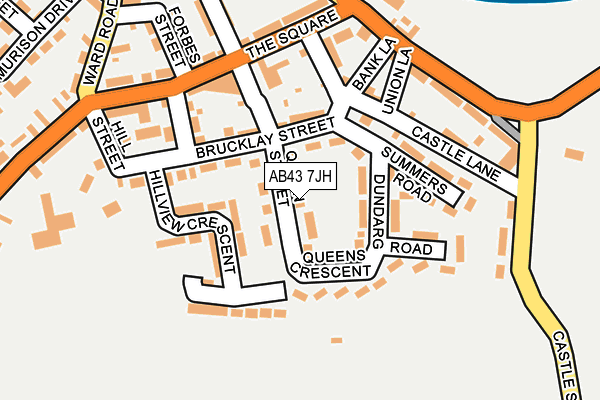AB43 7JH map - OS OpenMap – Local (Ordnance Survey)