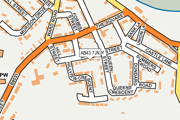 AB43 7JN map - OS OpenMap – Local (Ordnance Survey)