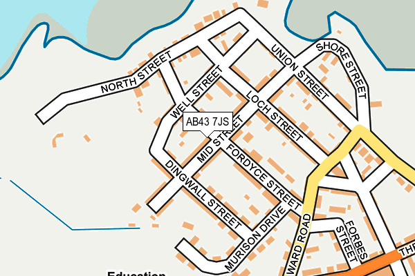 AB43 7JS map - OS OpenMap – Local (Ordnance Survey)