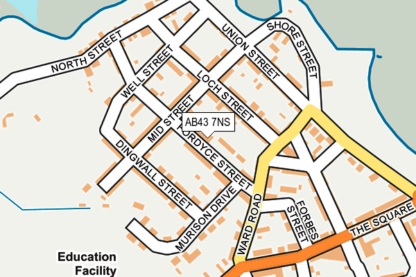 AB43 7NS map - OS OpenMap – Local (Ordnance Survey)