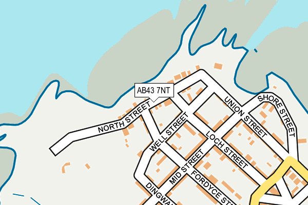 AB43 7NT map - OS OpenMap – Local (Ordnance Survey)