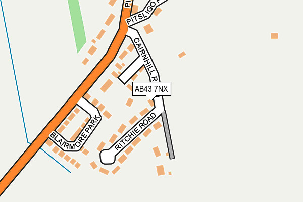 AB43 7NX map - OS OpenMap – Local (Ordnance Survey)