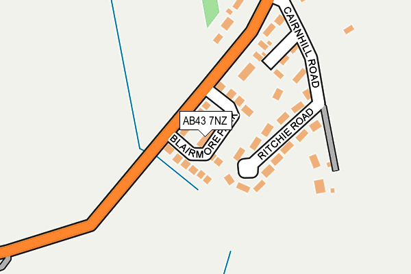 AB43 7NZ map - OS OpenMap – Local (Ordnance Survey)