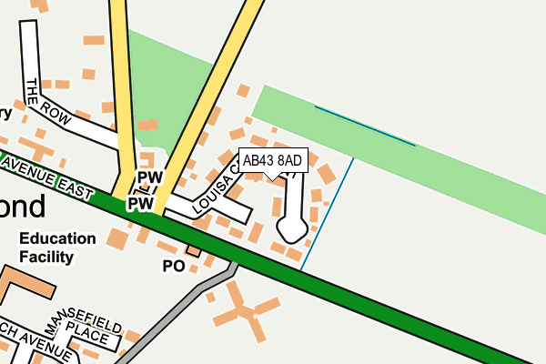 AB43 8AD map - OS OpenMap – Local (Ordnance Survey)