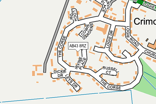 AB43 8RZ map - OS OpenMap – Local (Ordnance Survey)