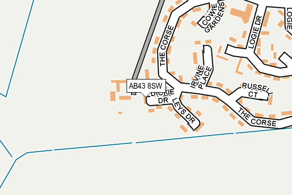 AB43 8SW map - OS OpenMap – Local (Ordnance Survey)