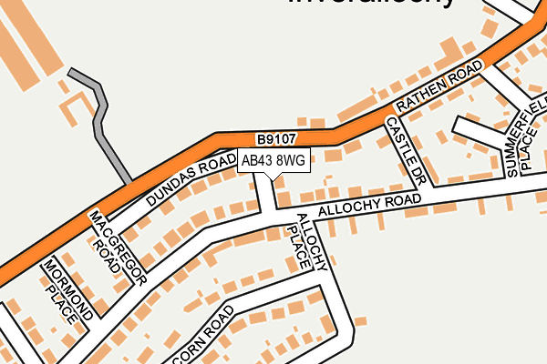 AB43 8WG map - OS OpenMap – Local (Ordnance Survey)