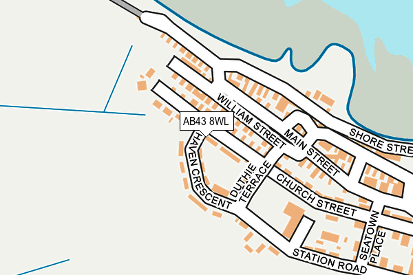 AB43 8WL map - OS OpenMap – Local (Ordnance Survey)