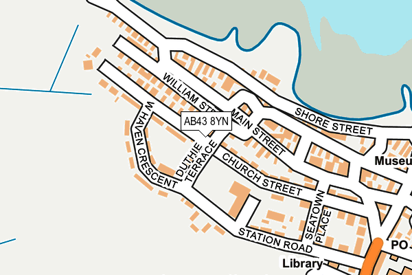 AB43 8YN map - OS OpenMap – Local (Ordnance Survey)