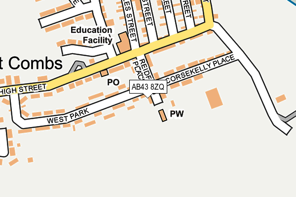 AB43 8ZQ map - OS OpenMap – Local (Ordnance Survey)
