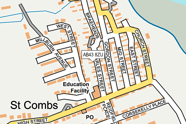 AB43 8ZU map - OS OpenMap – Local (Ordnance Survey)