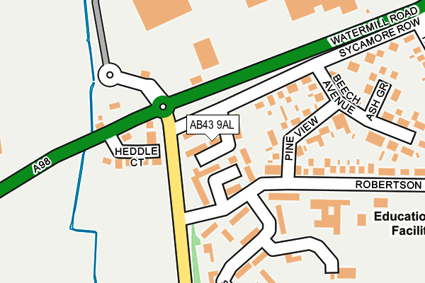 AB43 9AL map - OS OpenMap – Local (Ordnance Survey)