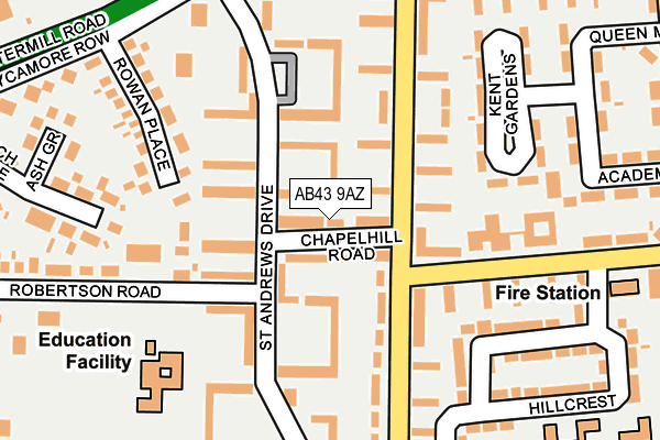 AB43 9AZ map - OS OpenMap – Local (Ordnance Survey)