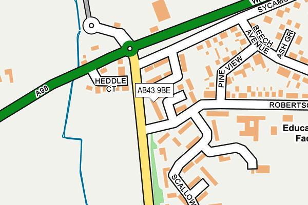 AB43 9BE map - OS OpenMap – Local (Ordnance Survey)