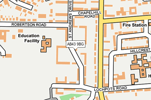 AB43 9BG map - OS OpenMap – Local (Ordnance Survey)