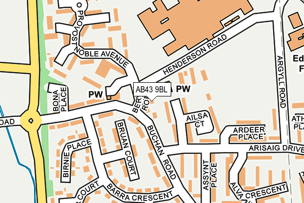 AB43 9BL map - OS OpenMap – Local (Ordnance Survey)
