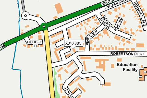 AB43 9BQ map - OS OpenMap – Local (Ordnance Survey)