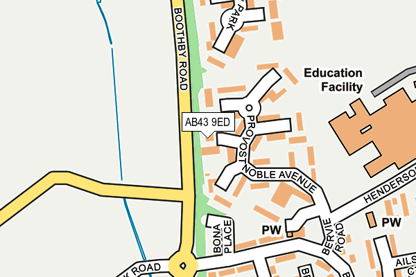 AB43 9ED map - OS OpenMap – Local (Ordnance Survey)
