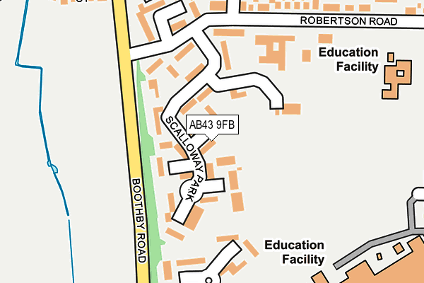 AB43 9FB map - OS OpenMap – Local (Ordnance Survey)