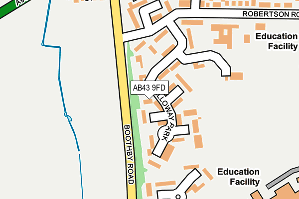 AB43 9FD map - OS OpenMap – Local (Ordnance Survey)