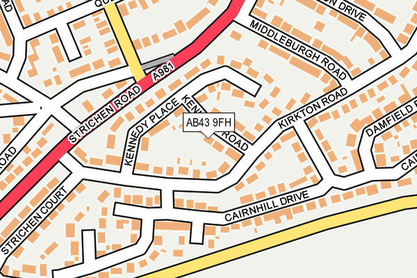 AB43 9FH map - OS OpenMap – Local (Ordnance Survey)