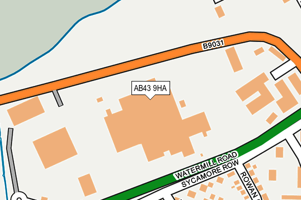 AB43 9HA map - OS OpenMap – Local (Ordnance Survey)