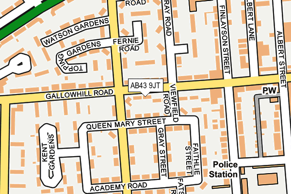 AB43 9JT map - OS OpenMap – Local (Ordnance Survey)