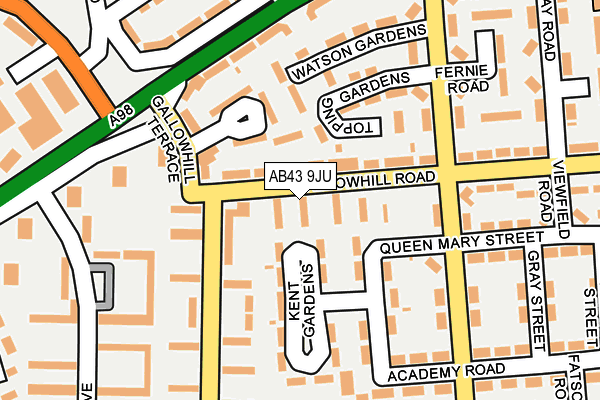 AB43 9JU map - OS OpenMap – Local (Ordnance Survey)