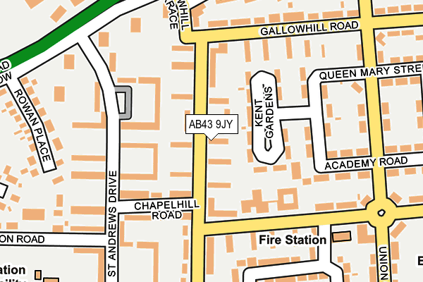 AB43 9JY map - OS OpenMap – Local (Ordnance Survey)
