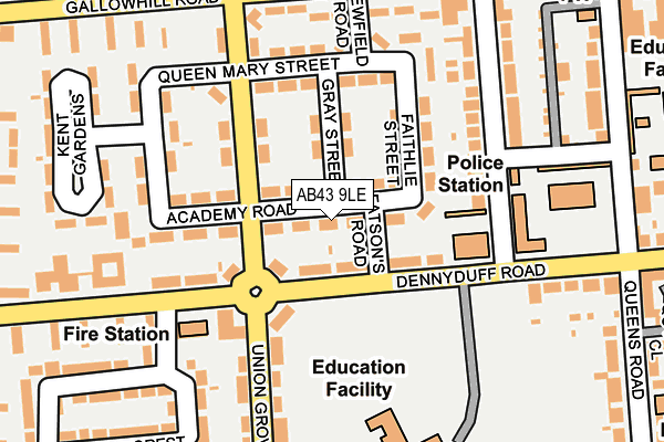 AB43 9LE map - OS OpenMap – Local (Ordnance Survey)