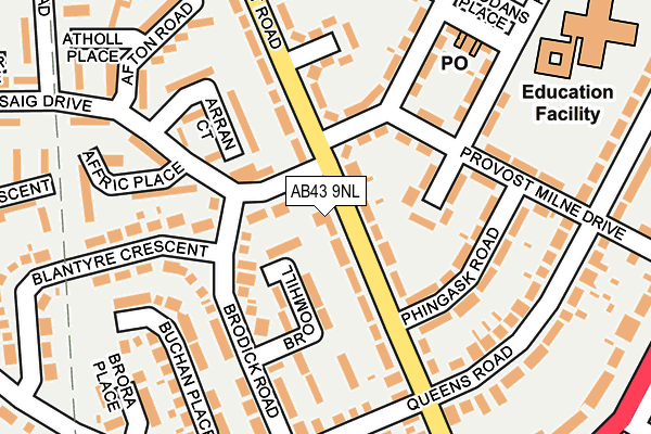 AB43 9NL map - OS OpenMap – Local (Ordnance Survey)