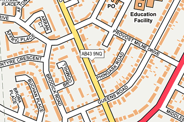 AB43 9NQ map - OS OpenMap – Local (Ordnance Survey)