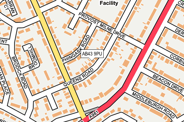 AB43 9PU map - OS OpenMap – Local (Ordnance Survey)
