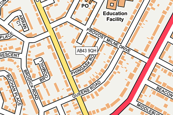 AB43 9QH map - OS OpenMap – Local (Ordnance Survey)