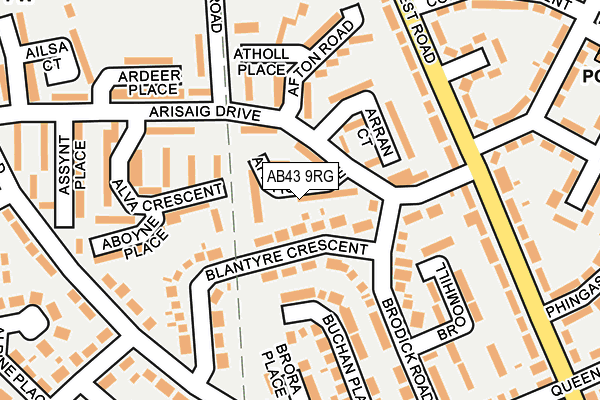 AB43 9RG map - OS OpenMap – Local (Ordnance Survey)