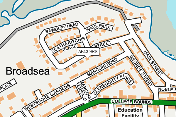 AB43 9RS map - OS OpenMap – Local (Ordnance Survey)