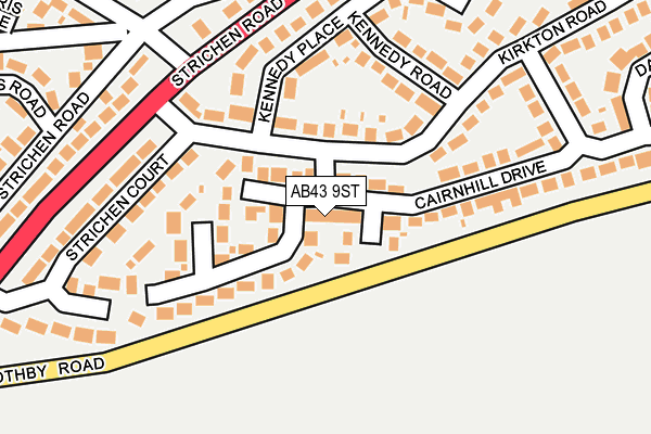 AB43 9ST map - OS OpenMap – Local (Ordnance Survey)