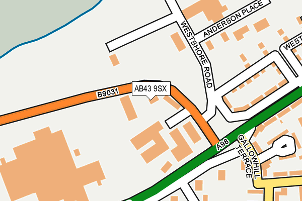 AB43 9SX map - OS OpenMap – Local (Ordnance Survey)
