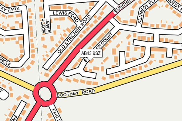 AB43 9SZ map - OS OpenMap – Local (Ordnance Survey)
