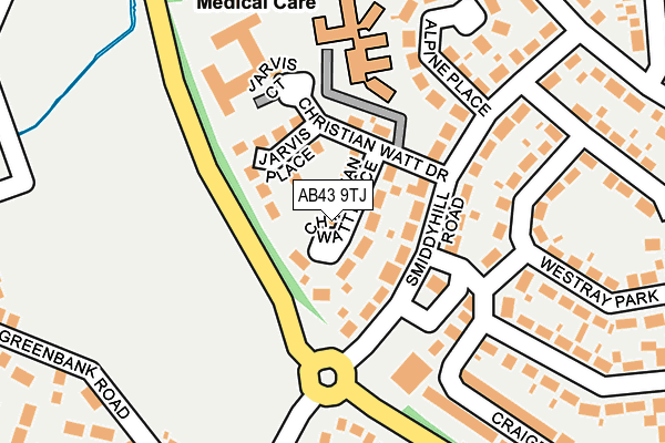AB43 9TJ map - OS OpenMap – Local (Ordnance Survey)
