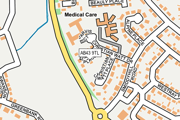 AB43 9TL map - OS OpenMap – Local (Ordnance Survey)