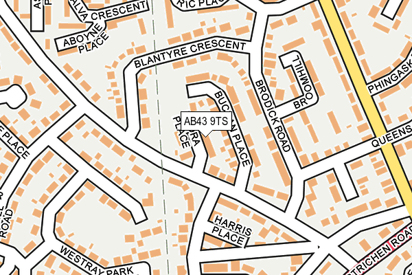 AB43 9TS map - OS OpenMap – Local (Ordnance Survey)