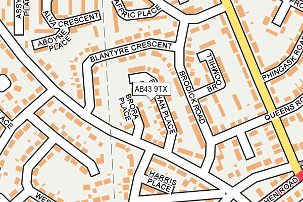 AB43 9TX map - OS OpenMap – Local (Ordnance Survey)