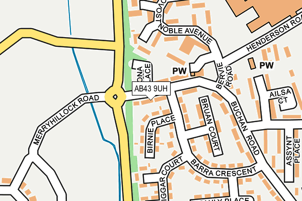 AB43 9UH map - OS OpenMap – Local (Ordnance Survey)