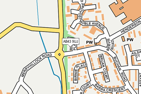 AB43 9UJ map - OS OpenMap – Local (Ordnance Survey)