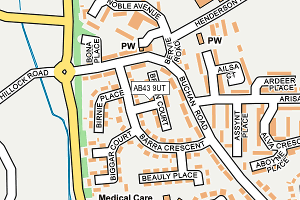 AB43 9UT map - OS OpenMap – Local (Ordnance Survey)