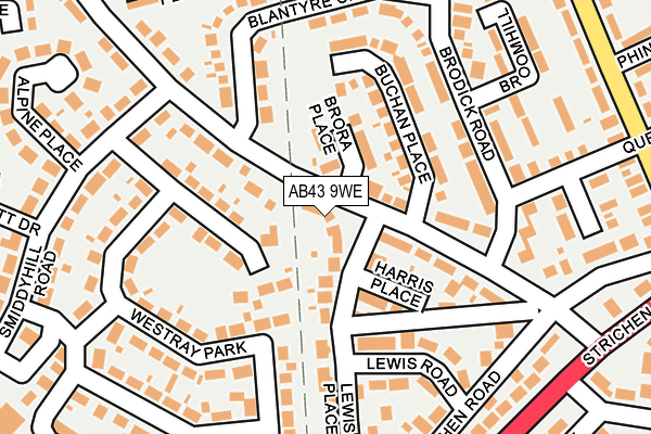 AB43 9WE map - OS OpenMap – Local (Ordnance Survey)