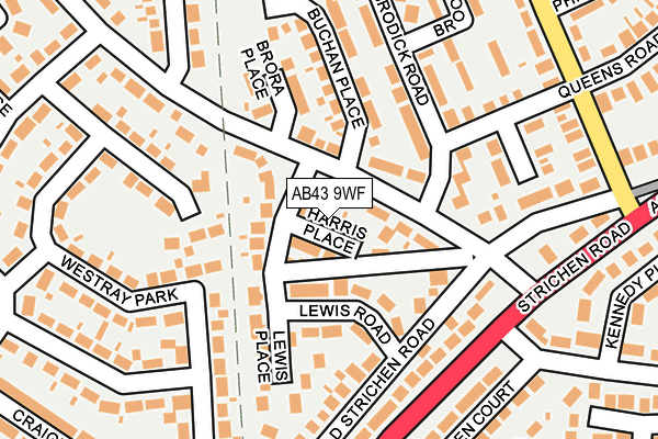 AB43 9WF map - OS OpenMap – Local (Ordnance Survey)