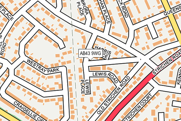 AB43 9WG map - OS OpenMap – Local (Ordnance Survey)